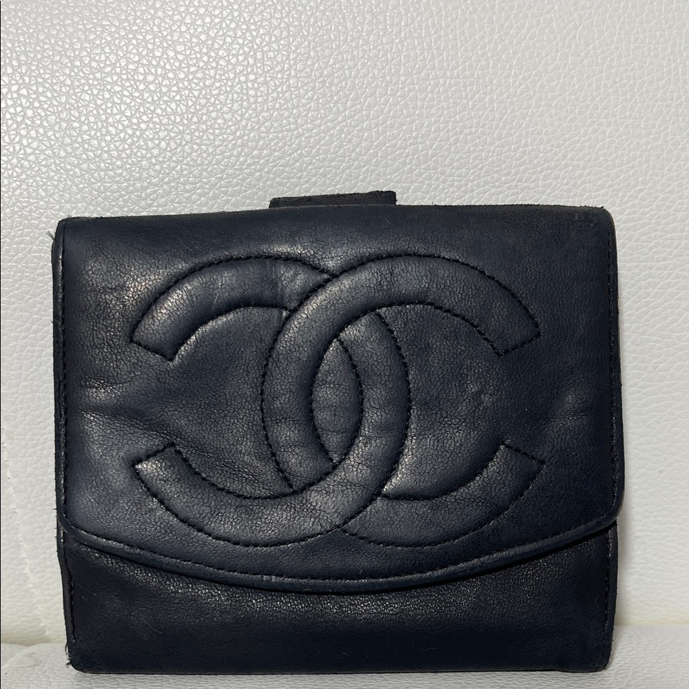 Authentic CHANEL Timeless CC Logo Lambskin Leather Wallet